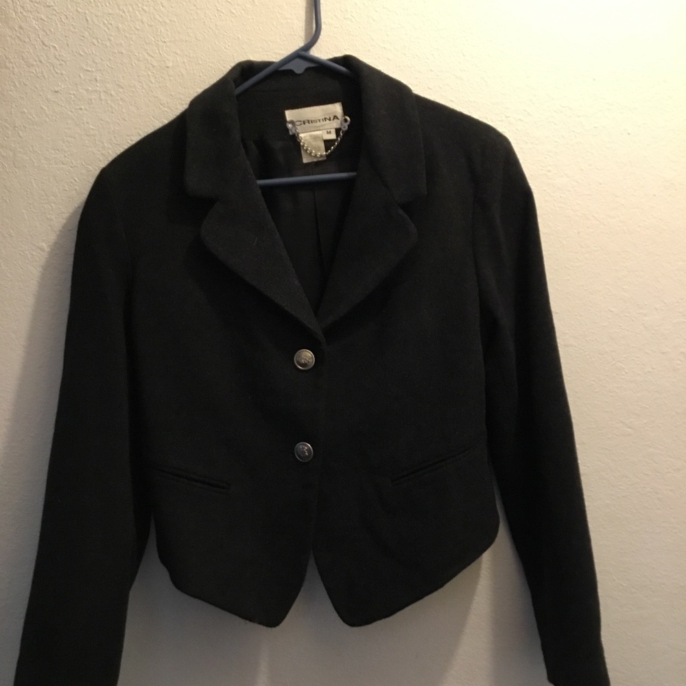 Cristina dark grey wool blend jacket size M